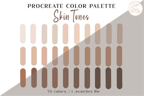 Skin Tones Procreate Color Palette Swatches