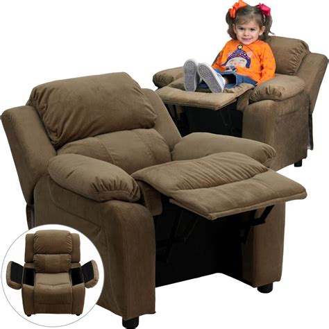 Flash Furniture Deluxe Padded Contemporary Brown Microfiber Kids