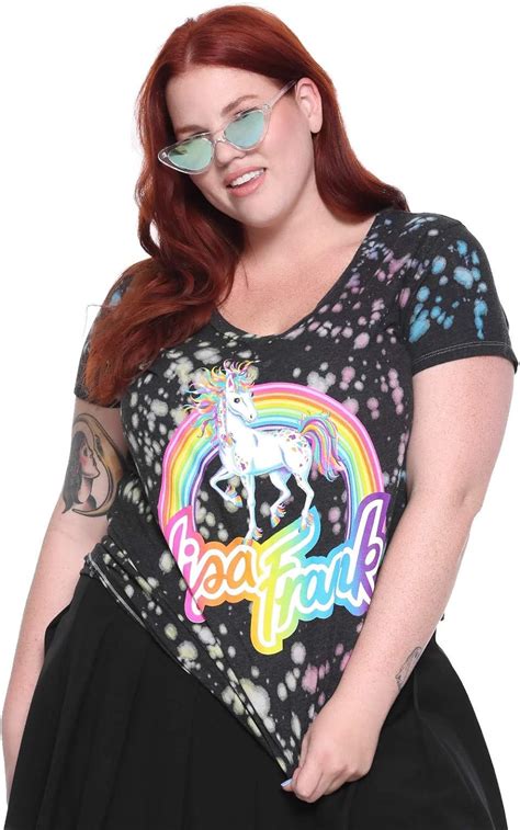 lisa frank splatter unicorn girls t shirt plus size plus size 3 at amazon women s clothing store