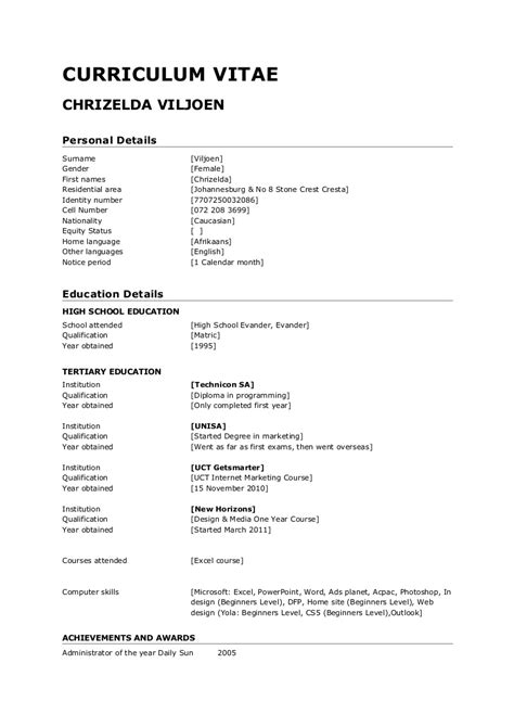 The best cv examples for your job hunt. Curriculum Vitae