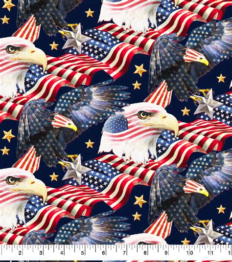 Patriotic Cotton Fabric-Eagles with Flags | JOANN
