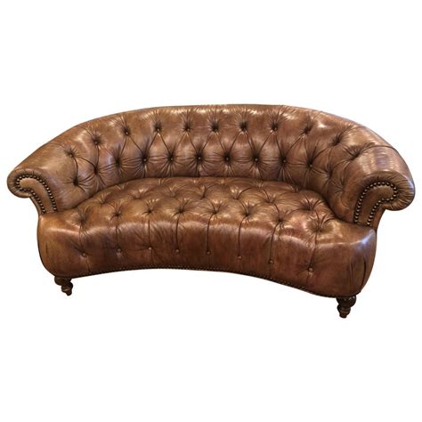Make sure to check other sets listed on the site as well, as most sets offer a brown color option. Curved Light Brown Italian Leather Chesterfield Sofa at ...