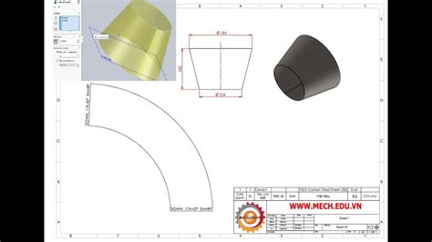 Solidworks Sheet Metal Tutorial Create A Sheet Metal Cone Part 11