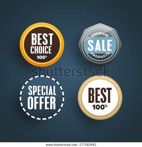 Set Premium Quality Glossy Labels Signs Stock Vector Royalty Free