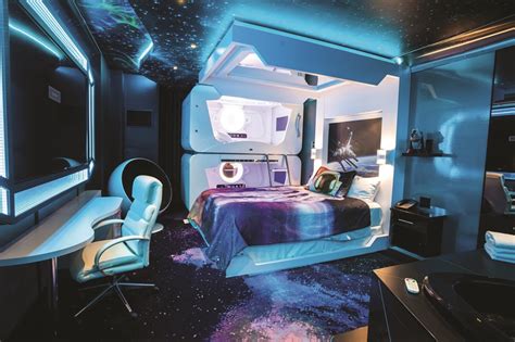 Sometimes a room needs a bold feature wall. Space Theme Room