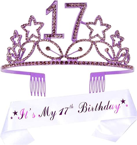 17th Birthday Ts 17th Birthday Tiara And Sash Purple