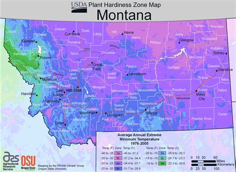 Montana Hardiness Zone Map