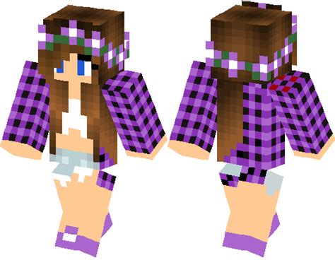 Minecraft Girl Skin Purple Milla Burris