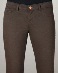 Lyst J Brand 811 Suede Wash Mid Rise Skinny Twill Jeans In Brown