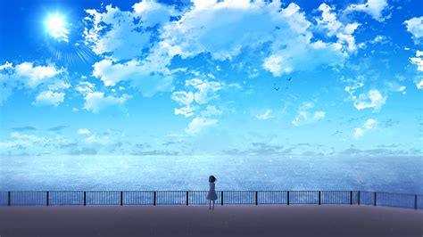 Anime Girl Near Ocean Wallpaper Hd Anime 4k Wallpapers