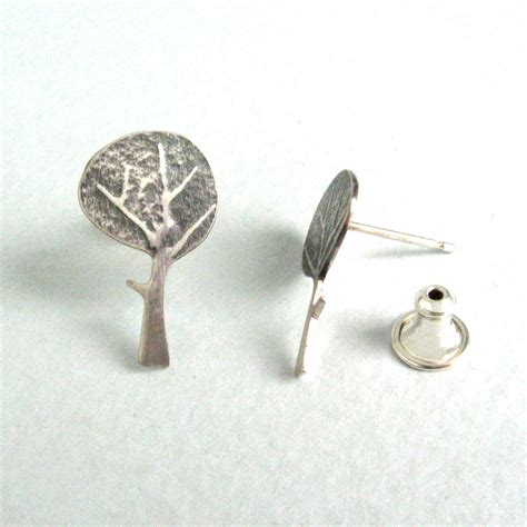 Tree Studs Contemporary Earrings By Contemporary Jewellery Designer