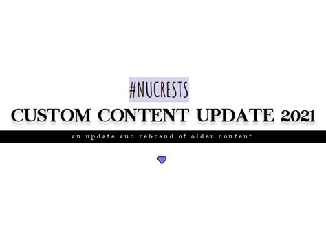 Custom Content Update 2021 By Nucrests From Patreon Kemono