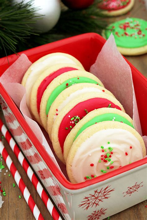 So yummy and so easy to make! Christmas Sugar Cookies with Cream Cheese Frosting - Sweet ...