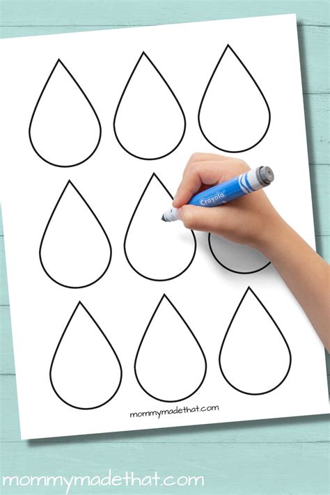 Raindrop Templates Free Printables Of Different Sizes