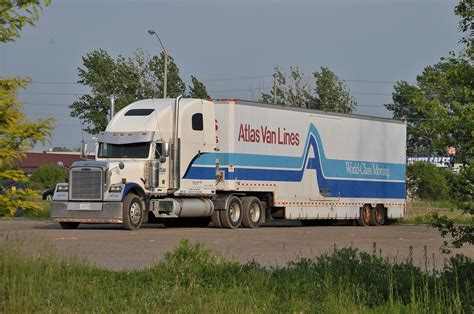 Atlas Van Lines Freightliner Truck And Drop Bottom Moving Van Trailer