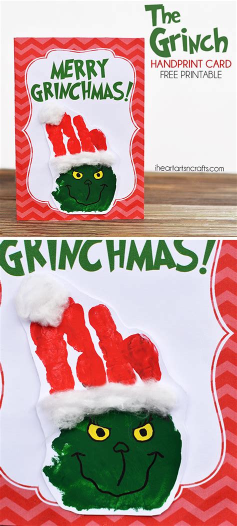 The Grinch Handprint Christmas Card With Printable Handprint