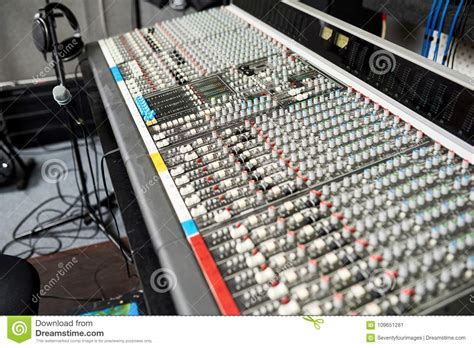 Professional Music Equipment In Recording Studio Stock Image Image Of