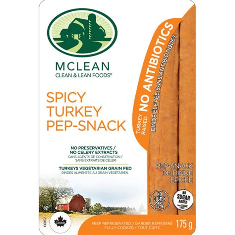 Spicy Turkey Pep Snack Pepperoni McLean Meats Clean Deli Meat