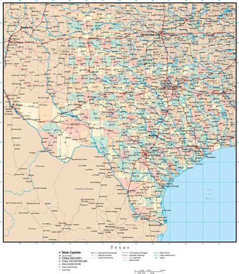 Detailed Map Detailed Texas Map With Cities And Counties