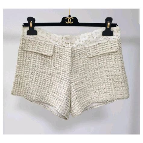 Chanel Tweed Shorts Sz 38 Multicolore Ref196111 Joli Closet