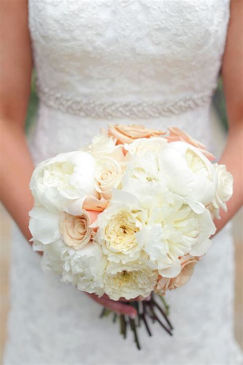 Ivory Peony And Garden Rose Bouquet