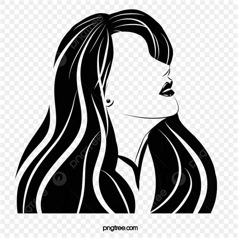 خط نمط مجعد وجه امرأة المرأة النساء وجه جانبي PNG وملف PSD للتحميل مجانا