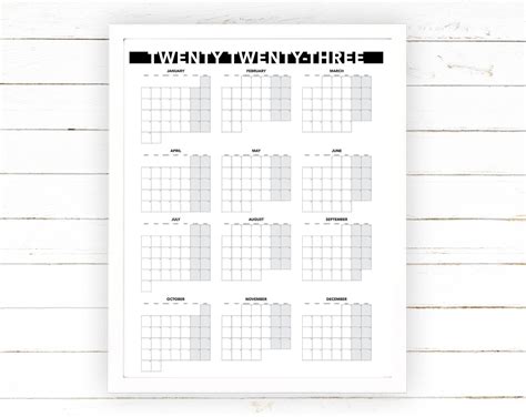 Calendario Imprimible En Blanco Anual Planificador Etsy Mexico Images