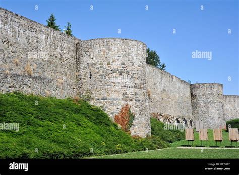 Old Medieval Town Rampart City Wall At Binche Hainaut Wallonia