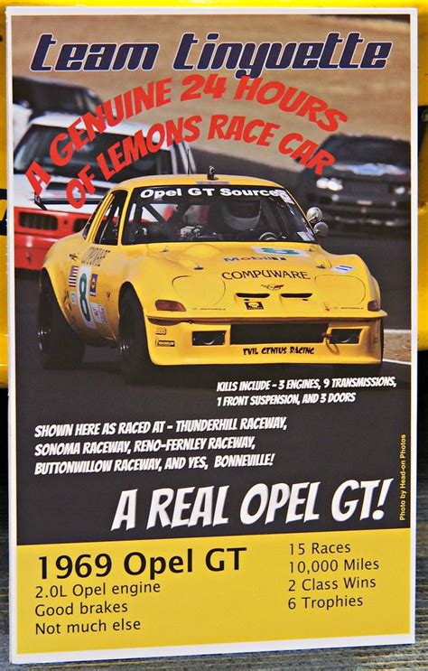 1969 Opal Gt Race Car Poster Photographed At The 57th San Flickr