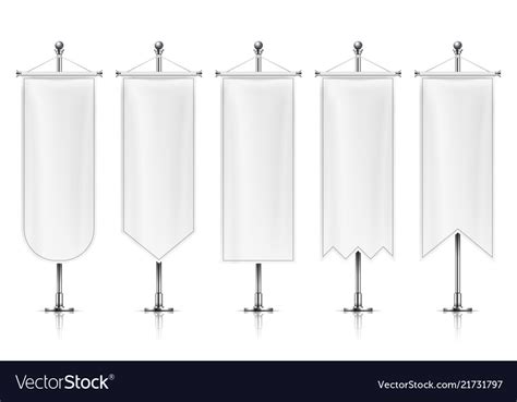 Vertical Hanging Banners White Empty Flags Vector Image