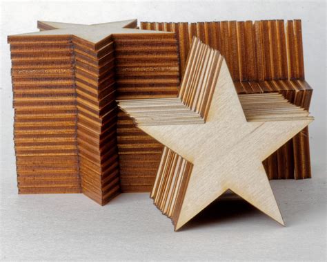 New Wooden Stars For Crafts In Selected Sizes 54 Identical Pieces