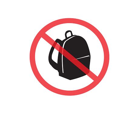 No Backpack Allowed Not Allowed Sign Accident Prevention Signs Warning