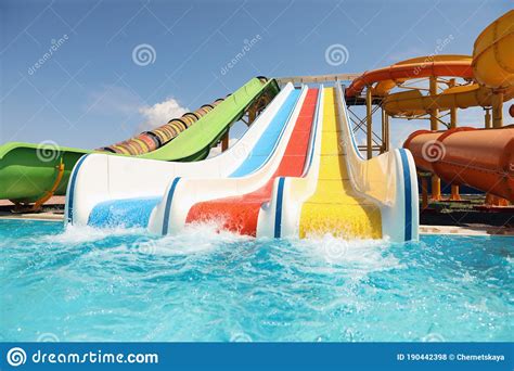 Colorful Slides In Water Park Summer Stock Photo Image Of Enjoy