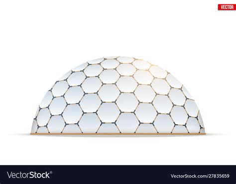 Geodesic Dome Hexagon Honeycombs Form Royalty Free Vector