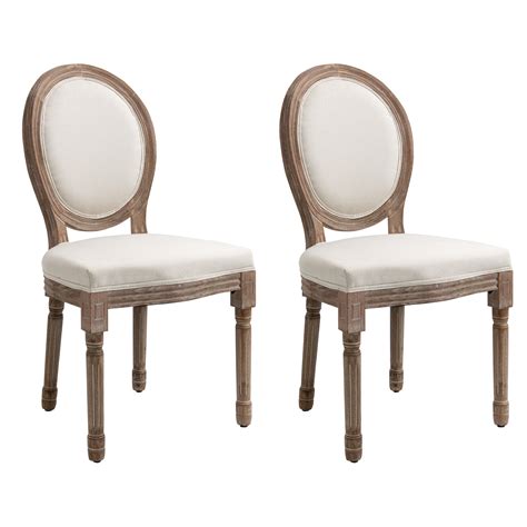 Homcom Set Of 2 Vintage Armless Dining Chair French Chic Side Chairs