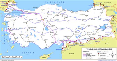 Türkiye Sınır Kapıları Haritası Haritalar Harita Ulaşım