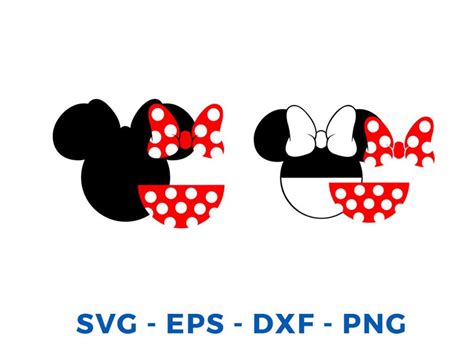 Mickey And Minnie Head LAYERED SVG DXF Eps Vector Cuttable Etsy