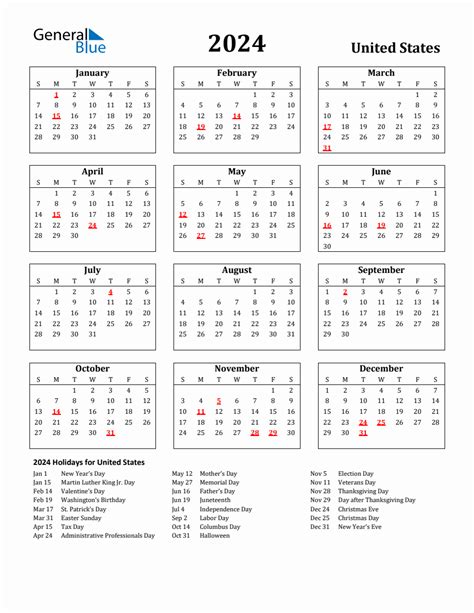 2024 Holidays Calendar Usa Dulci Glennie