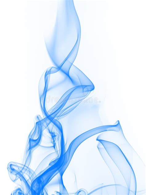 Blue Smoke Abstract On White Background For Design Ink Water On White