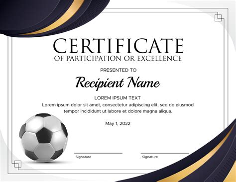 Editable Soccer Award Certificates Customizable Soccer Certificate