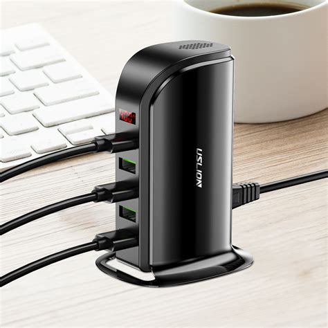 Uslion 5 Port Multi Smart Usb Charger Hub Led Display Usb Charging