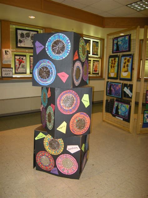 Art Display Where Could We Put Three Boxes That The Kids Painted Black