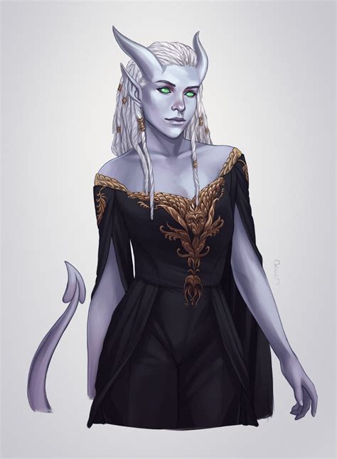 A Commission Of A Very Fancy Tiefling Belonging To Red Art Animation In 2020 Dungeons