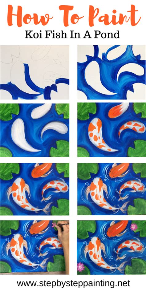 Koi Fish Painting Step By Step Tutorial With Pictures Mini Canvas