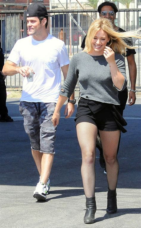 Hilary Duff Receives A Visit From Ex Mike Comrie On Set Of Music Video