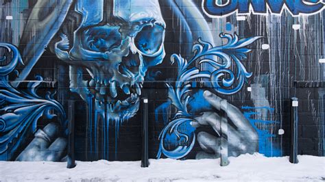 Download Skull Graffiti Street Art Wall 4k Street Art Background Graffiti On Itl Cat