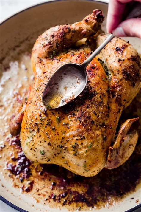 Cutting the chicken in half lengthwise speeds up the cook time and tastes better than if you leave it whole. Perfect One Hour Whole Roasted Chicken Recipe Little Spice Jar