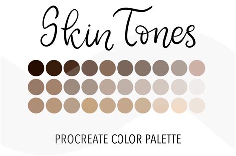 Procreate Skin Tones Color Palette Skin Color Palette Brown Color