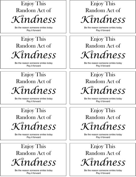 Random Acts Of Kindness Printables