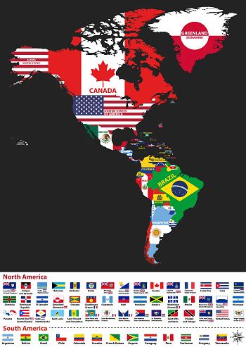 We don't anticipate as many changes to this list of countries but we will be diligent in keeping the population data updated as it becomes available! Vector Illustration Of North And South America Map With ...